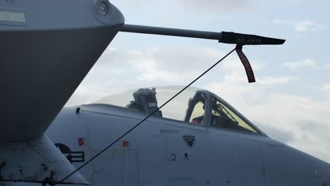 exterior canopy and cockpit of an a-10 thunderbolt ii combat aircraft