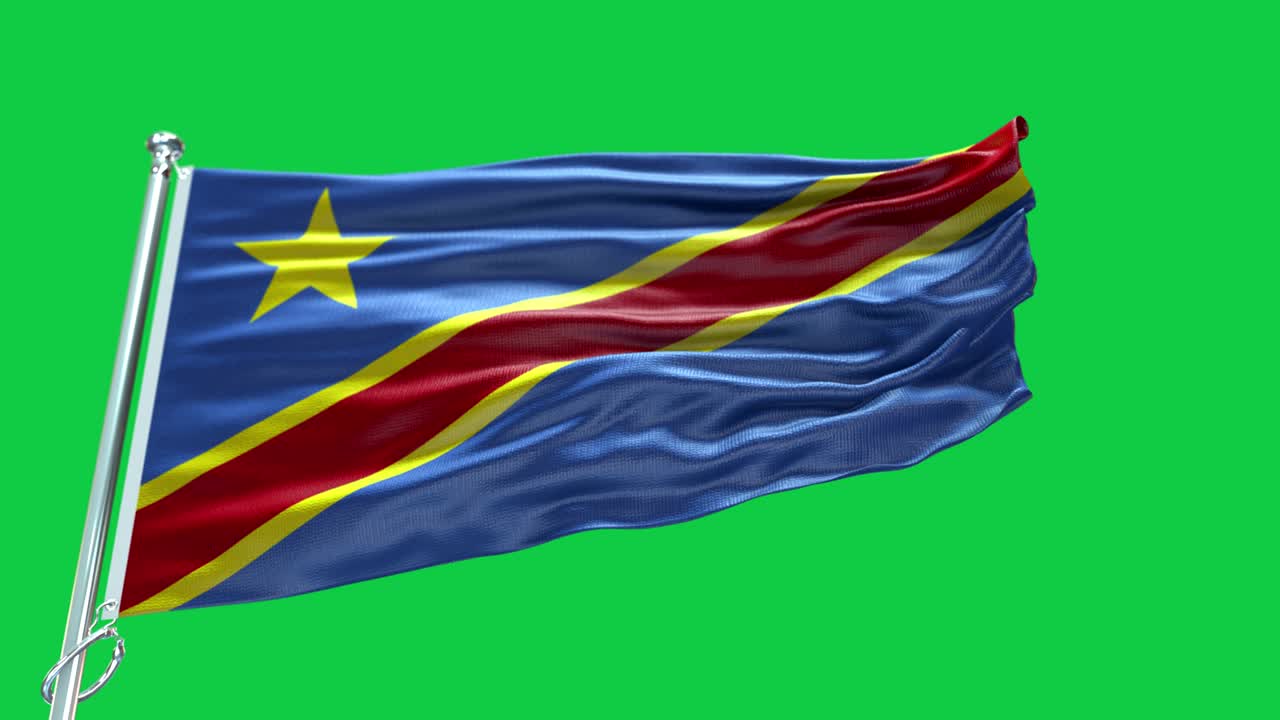 4k bandera muy detallada de la república democrática del congo - bandera de la república democrática del condo alto detalle - bandera nacional de la república demócrata del congo patrón de onda elementos en bucle