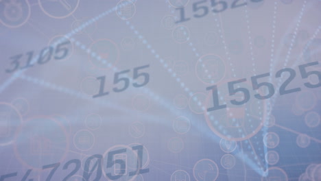animation of network of connections with icons and changing numbers