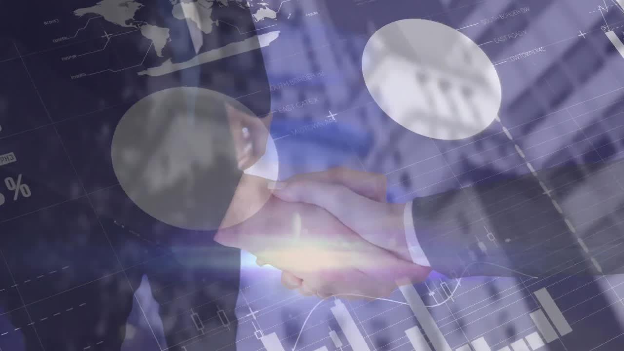 도시 풍경 위에서 스마트폰을 사용하는 사람의 애니메이션