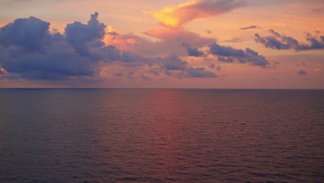 view of dramatical sunrise sky on the ocean from cruise ship