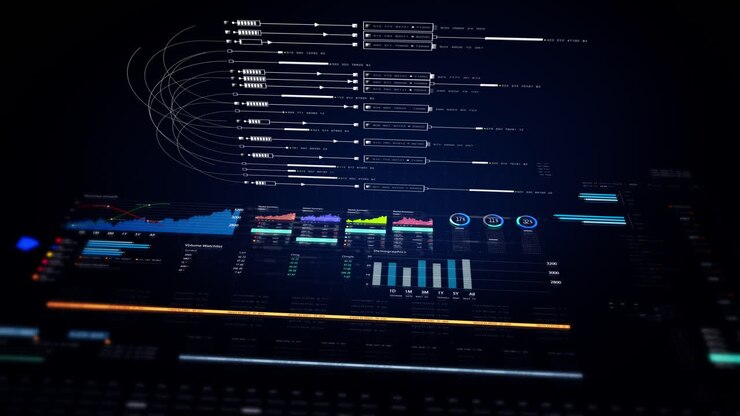 Dynamic data visuals for business info graphics, animated 3D charts, and data-driven insights for a business meeting mock-up. Explore the world of trading, stock exchanges, and crypto