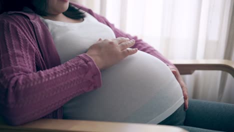 Glückliche-Schwangere-Frau-Und-Erwartetes-Baby-Zu-Hause.