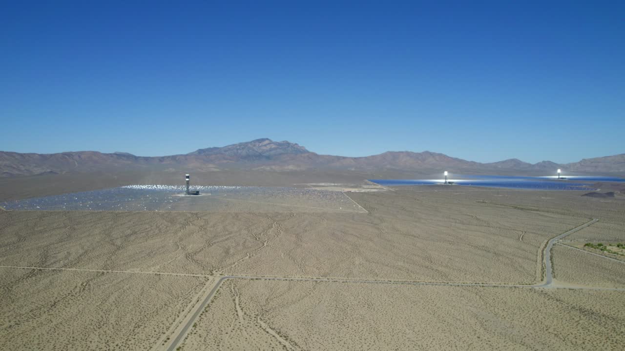 Aerial view on Solar panels nearby with Los Angeles in California