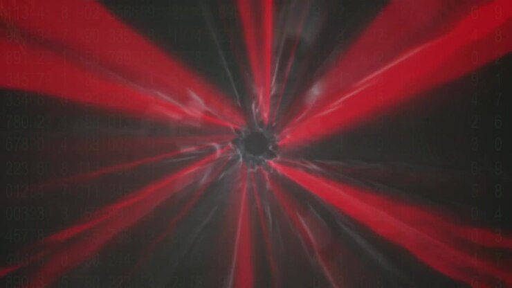 Animation of red lines moving fast in black space