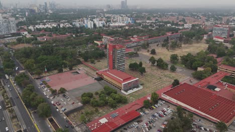 footage from above, university city campus in southern mexico city
