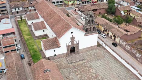 the san pedro apóstol de andahuaylillas church, cusco, peru, aerial view