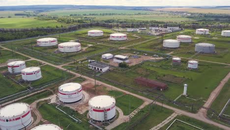 aerial view of an oil refinery