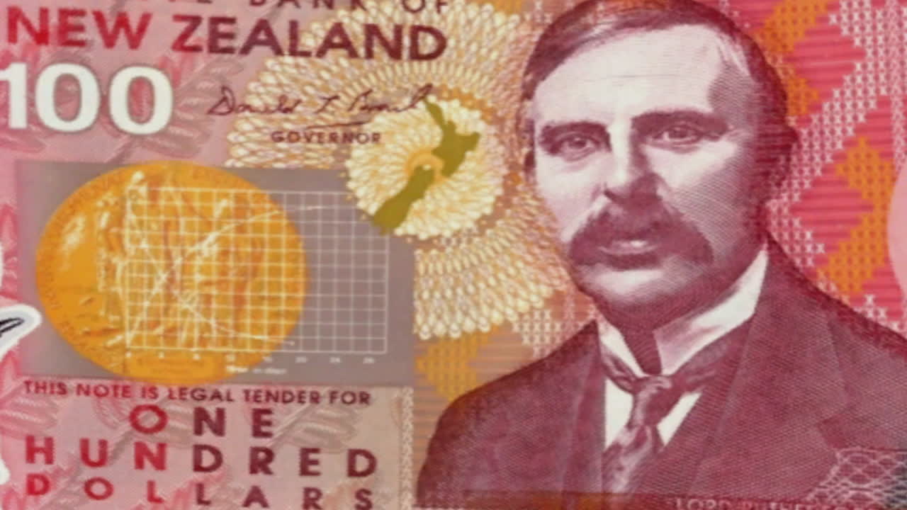 New Zealand 100 Dollar Bill on Green Screen