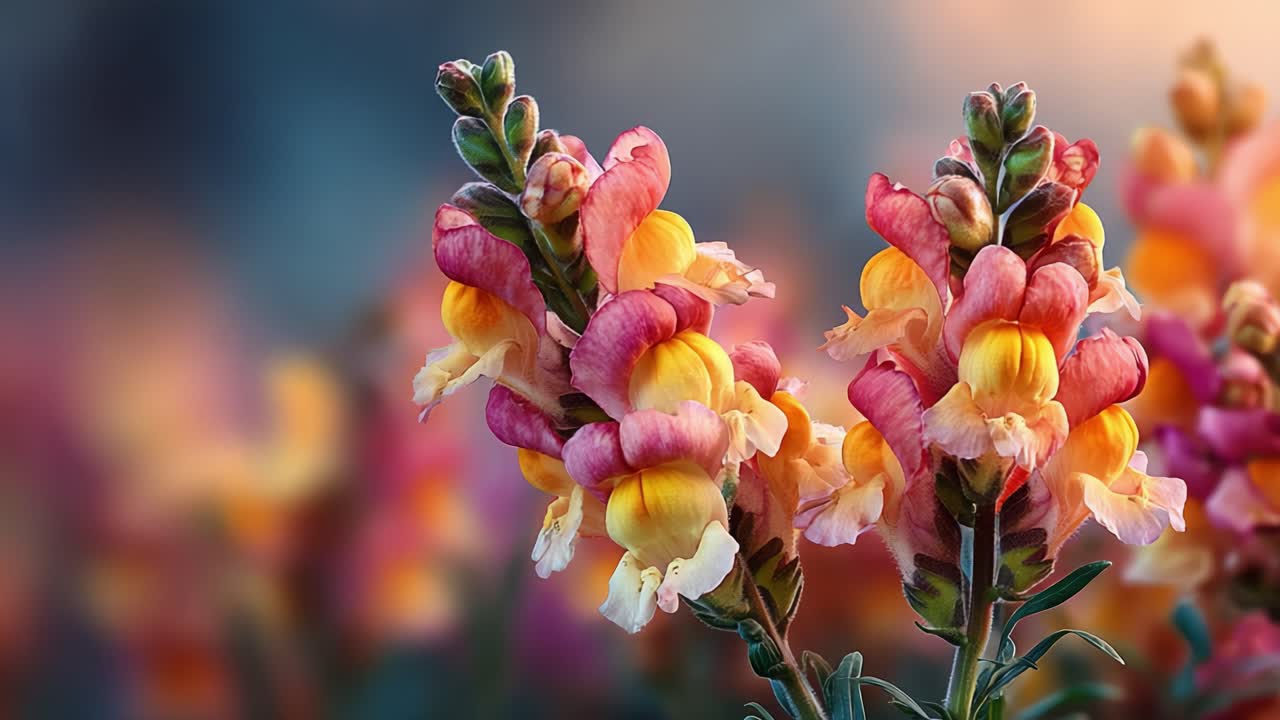 Vibrant Blooming Snapdragons: A Colorful Display of Nature's Beauty Showcasing the Lush Petals and Rich Tones of This Enchanting Flower in a Sunny Garden Setting
