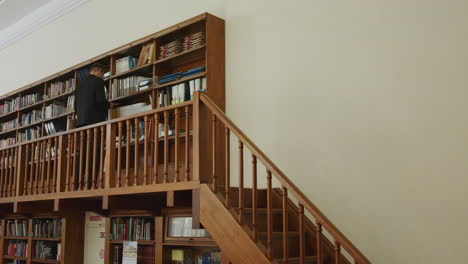 person working in a library