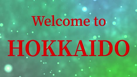 bienvenido a hokkaido mensaje de texto animación gráficos en movimiento