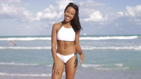 beautiful fit woman on beach