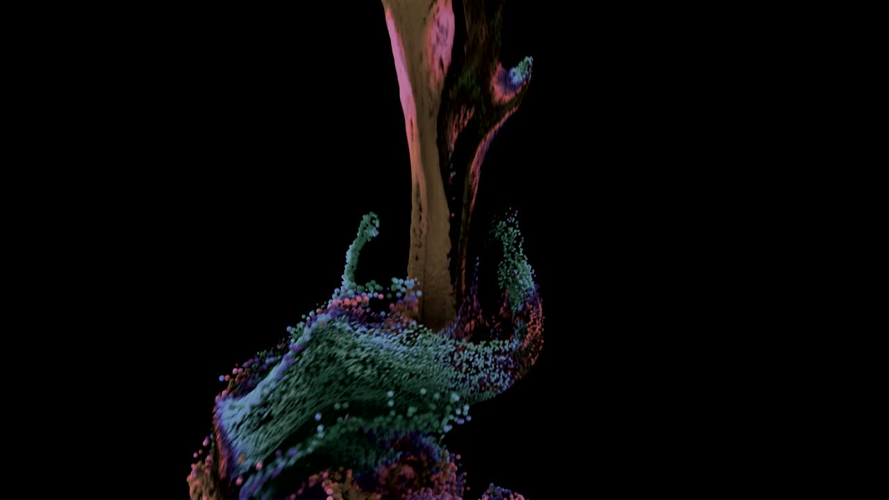 Fluid simulation with alpha matte.
