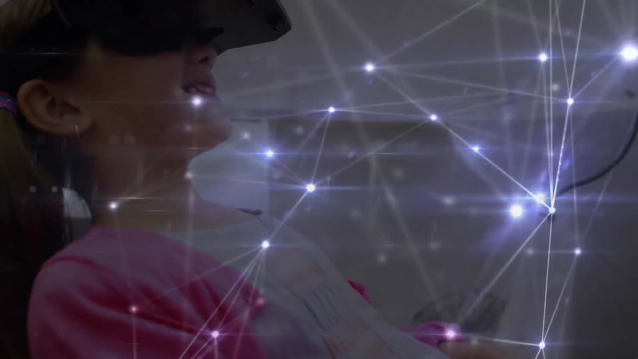 red a través de la interfaz de realidad virtual.