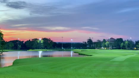 serene sunset view at a golf course