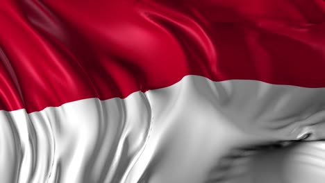 hermosa animación en 3d de la bandera de indonesia en modo de bucle