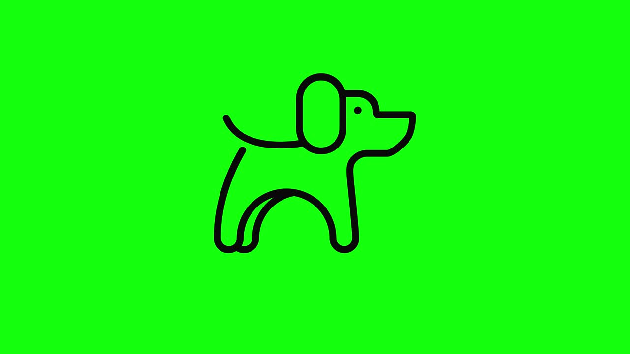 icono de perro mascota negro transparente pantalla verde plana 10 animaciones tecla de croma