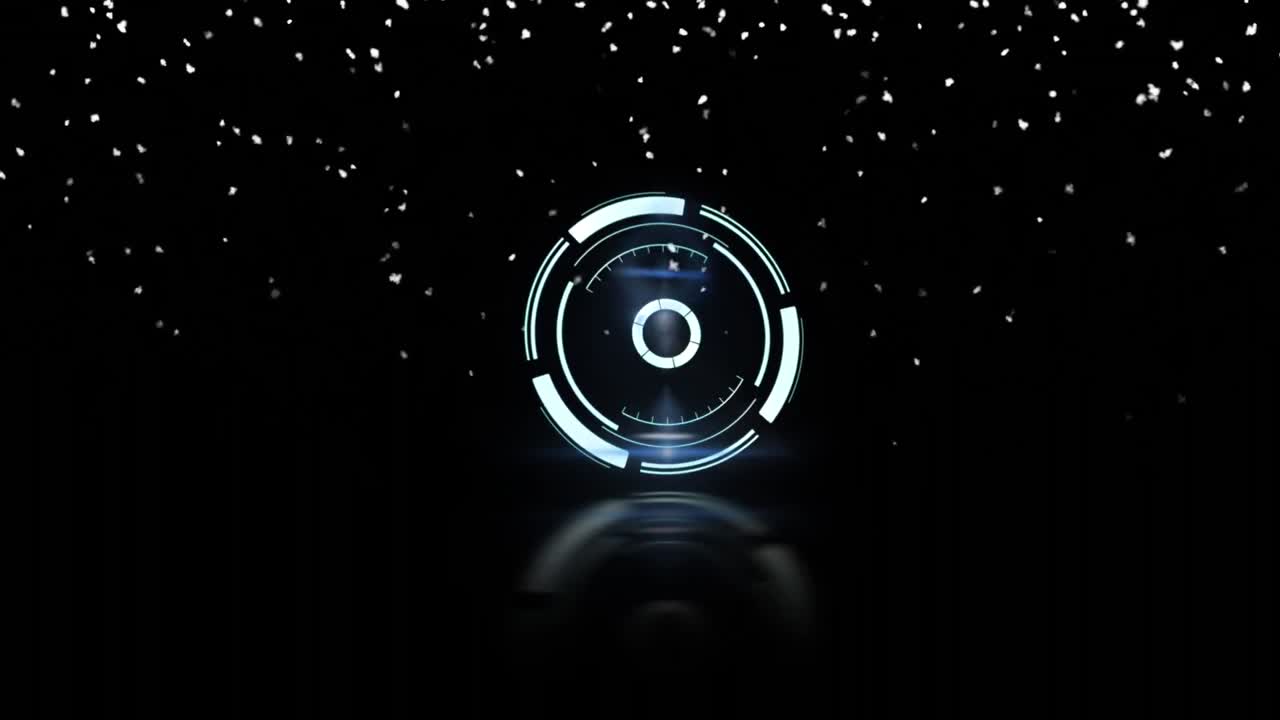 animación del alcance de la exploración y la caída de nieve sobre un fondo negro