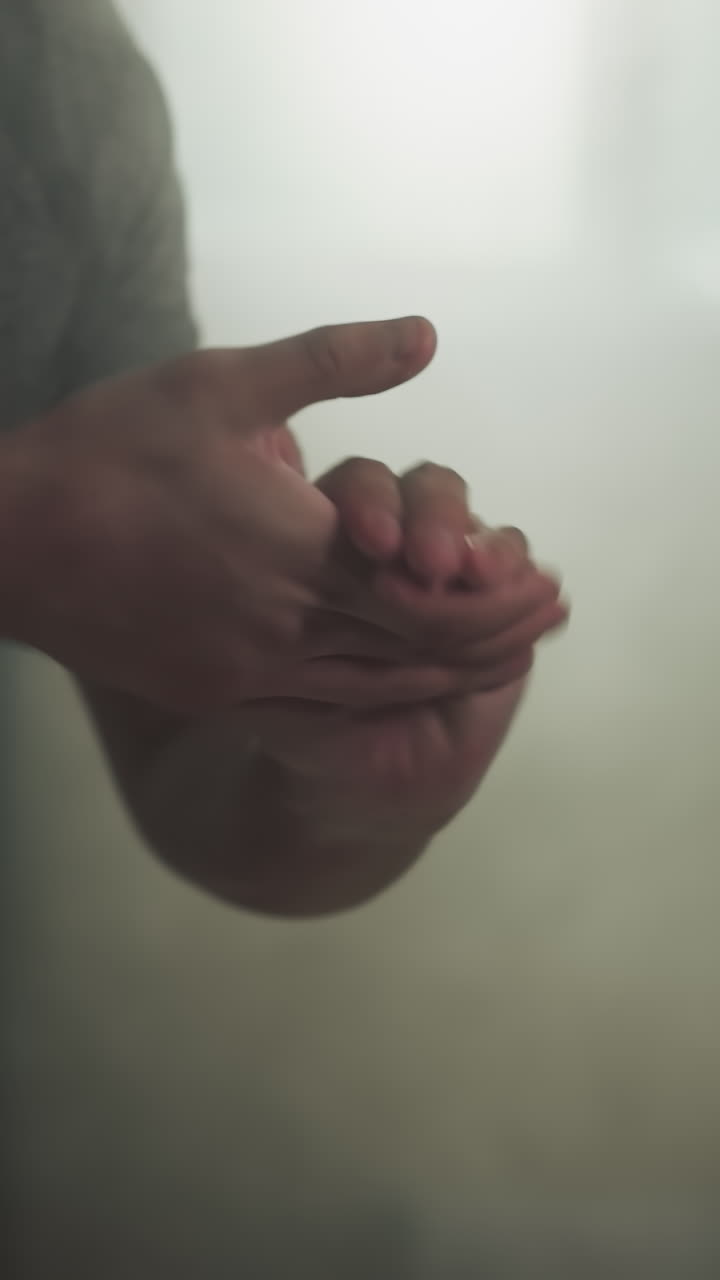 el deportista aplica polvo de talco en las palmas en el gimnasio de combate. el boxeador profesional protege la mano de la sudoración con talco en el club de artes marciales en cámara lenta