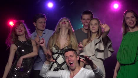 partying group of friends