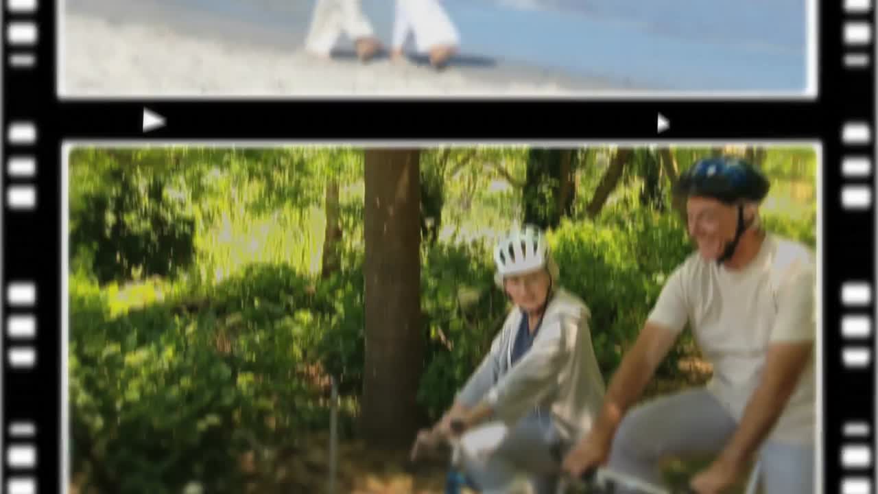 монтаж пожилых пар, расслабляющихся