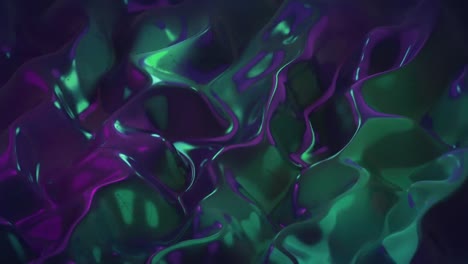 Animation-of-green-networks-of-plexus-over-green-and-purple-liquid-background