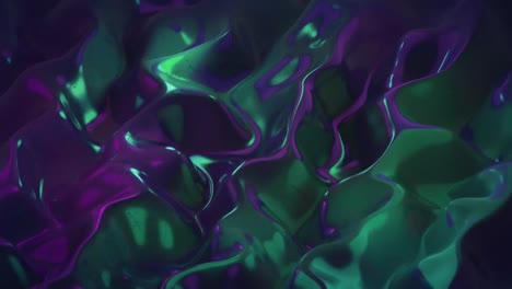 animación de redes verdes de plexo sobre un fondo líquido verde y púrpura