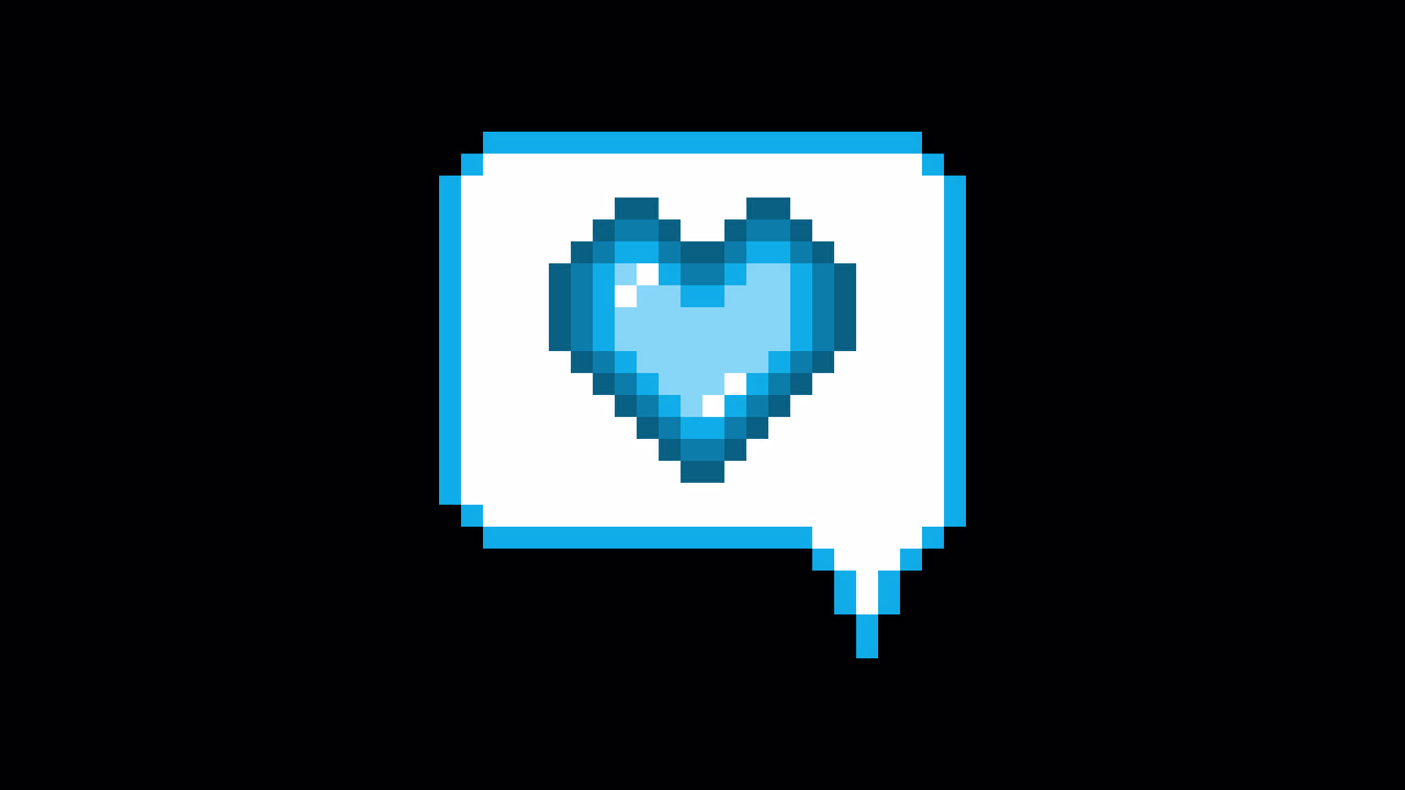 Pixel art animation icon speech bubble heart (2)