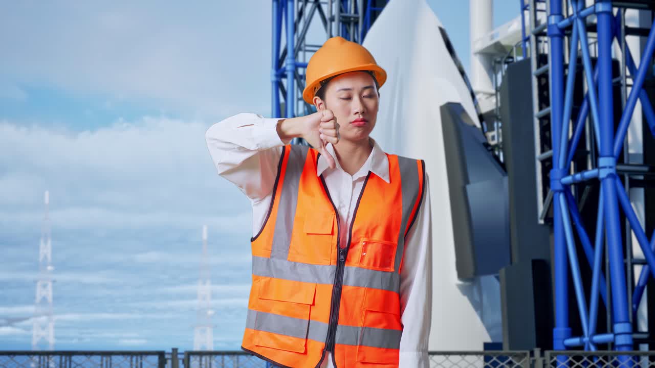 로켓 발사장에서 불쾌한 엔지니어