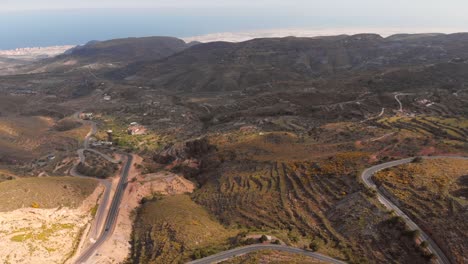 las montañas cerca de almería en el sur de españa, tiro aéreo