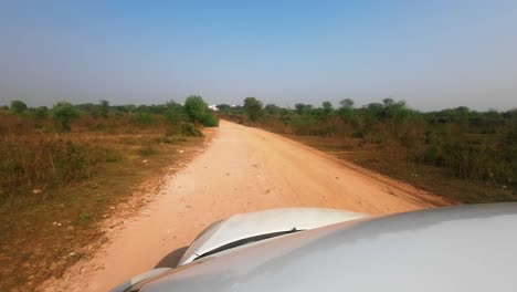 ranthambore national park safari road sawai madhopur in rajasthan car pov safari off road sun