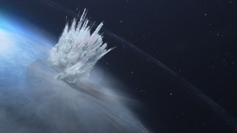 simulated asteroid impact on a planet