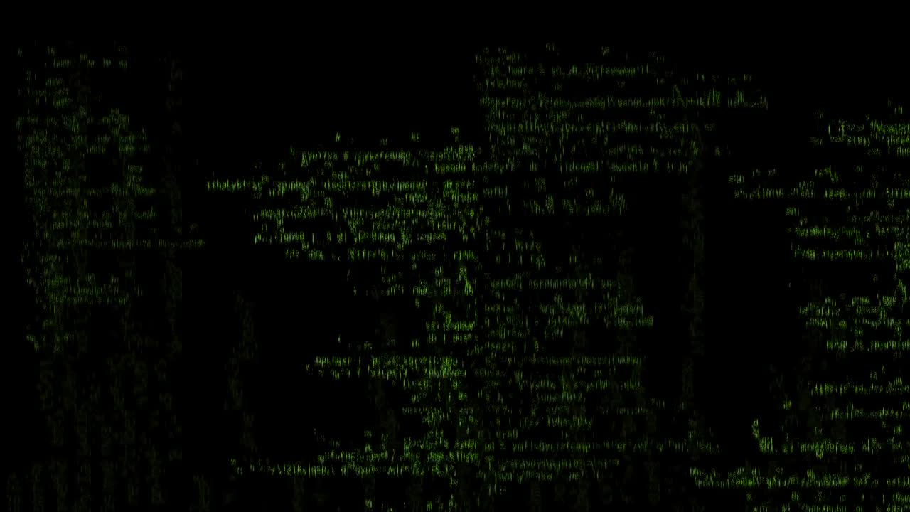 Green screen coding hacker concept animation with glitch. Programming code typing error. Big data and Internet cyber attack. Programming code abstract. Blockchain concept, computer digital code