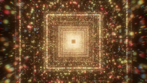 abstract glowing tunnel with particles