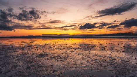 Sunset-over-low-tide-in-one-of-norwegian-fjords