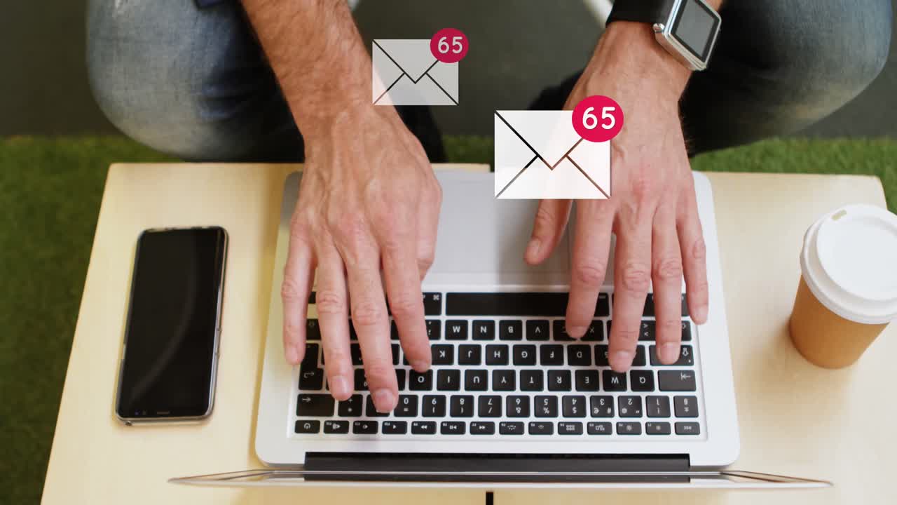 Checking multiple emails on a laptop 4k