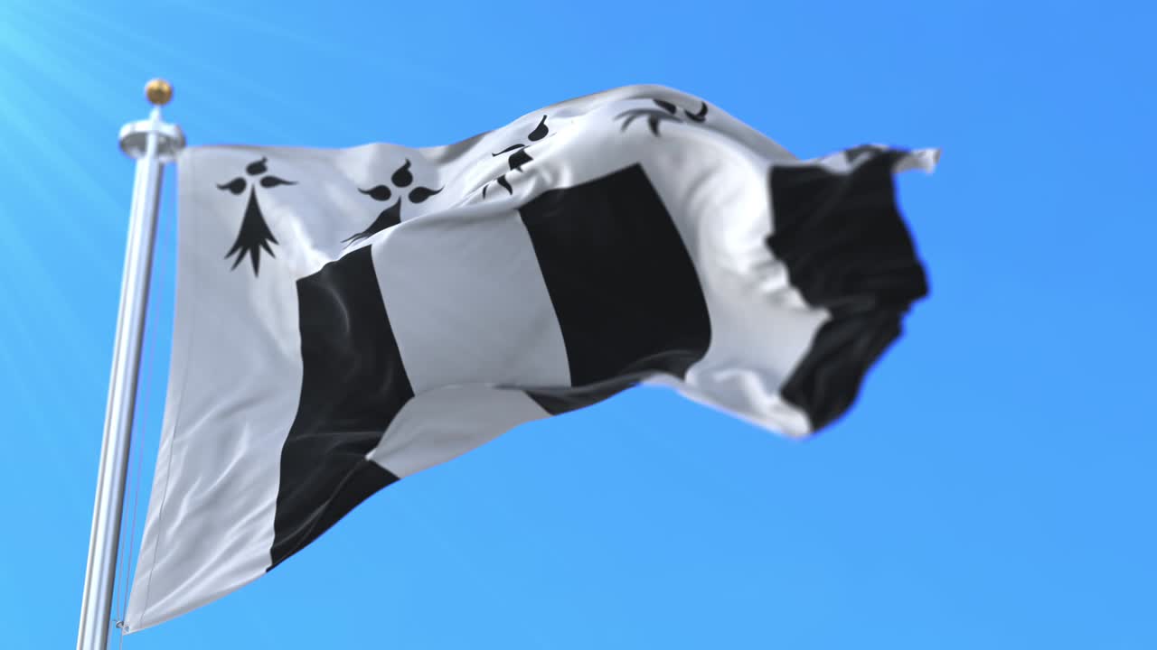 bandera de la ciudad de rennes, francia.