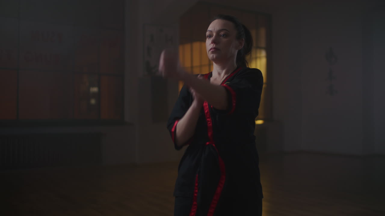 Woman practicing Wing Chun Kung Fu