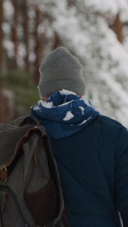 backpacker on the snow