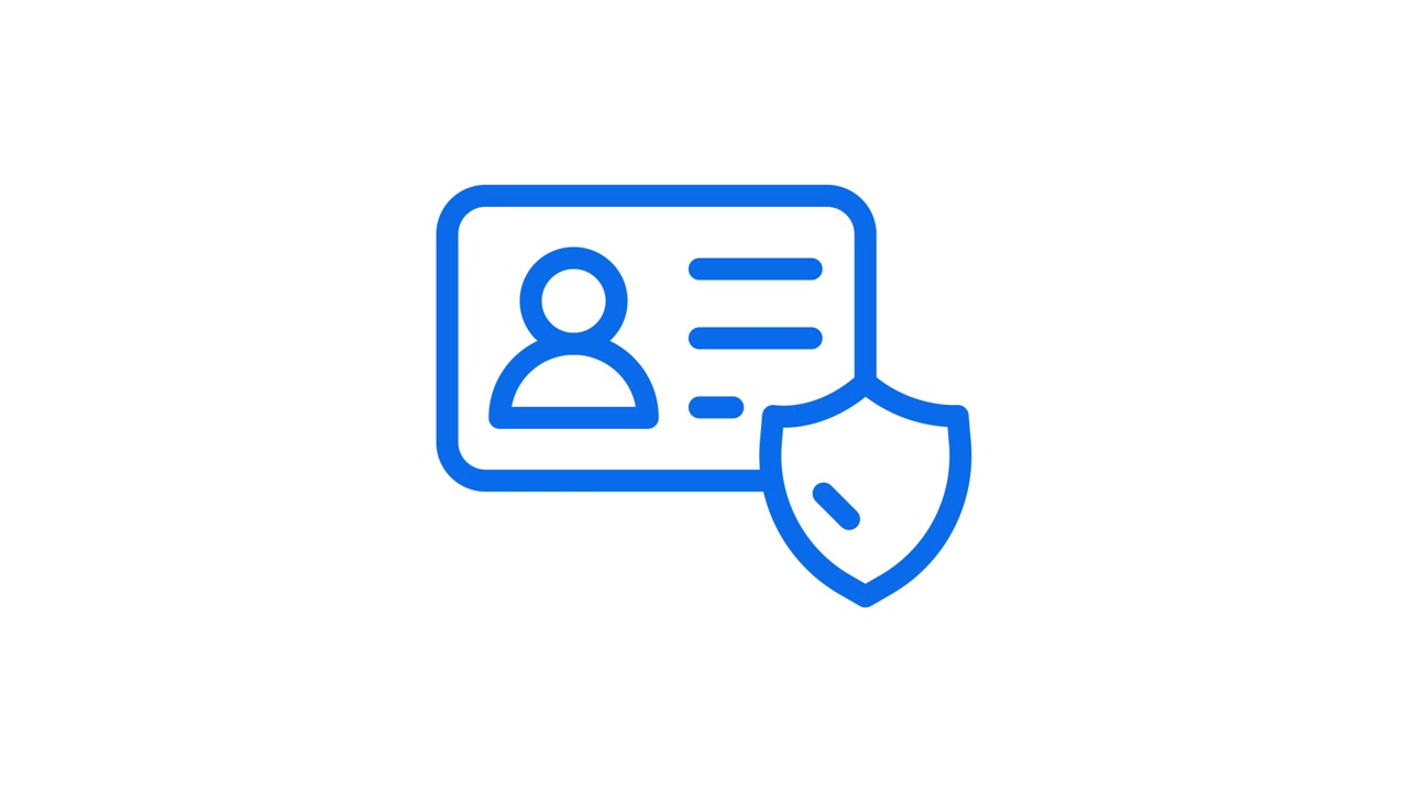 Animated Icon of ID Card Security with Breaking and Repairing Shield