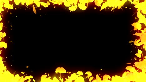 el giro de las hojas de otoño, ginkgo, animación cg, bucle
