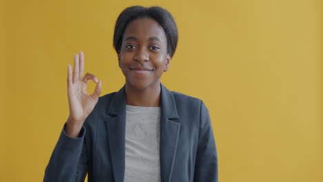 woman making ok sign