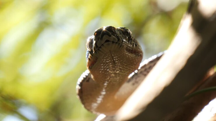 Snake reptile in rain forest Diamond Python