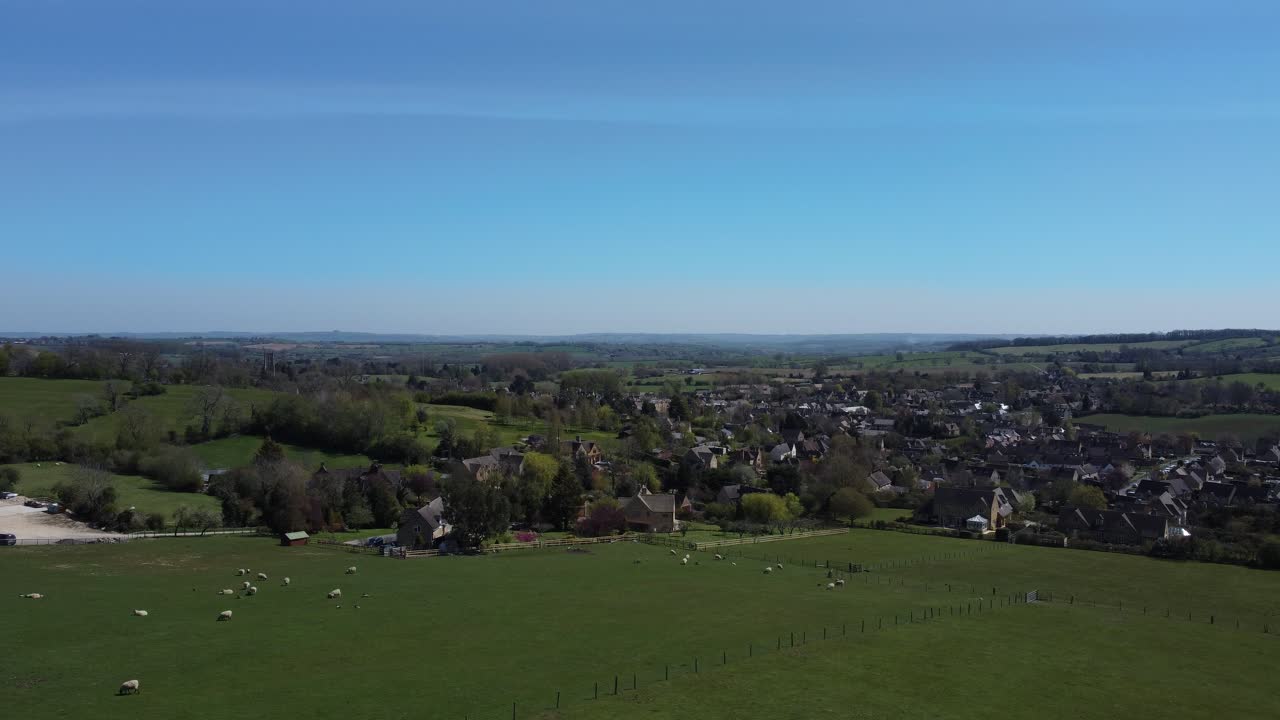 Scenic View of a Village in the English Countryside