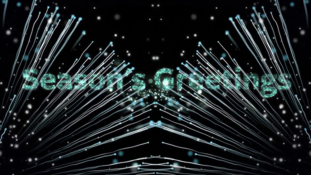 검은색 배경에 폭발하는 불꽃놀이에 대한 계절 인사 텍스트