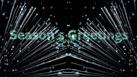 seasons greetings text against fireworks exploding on black background