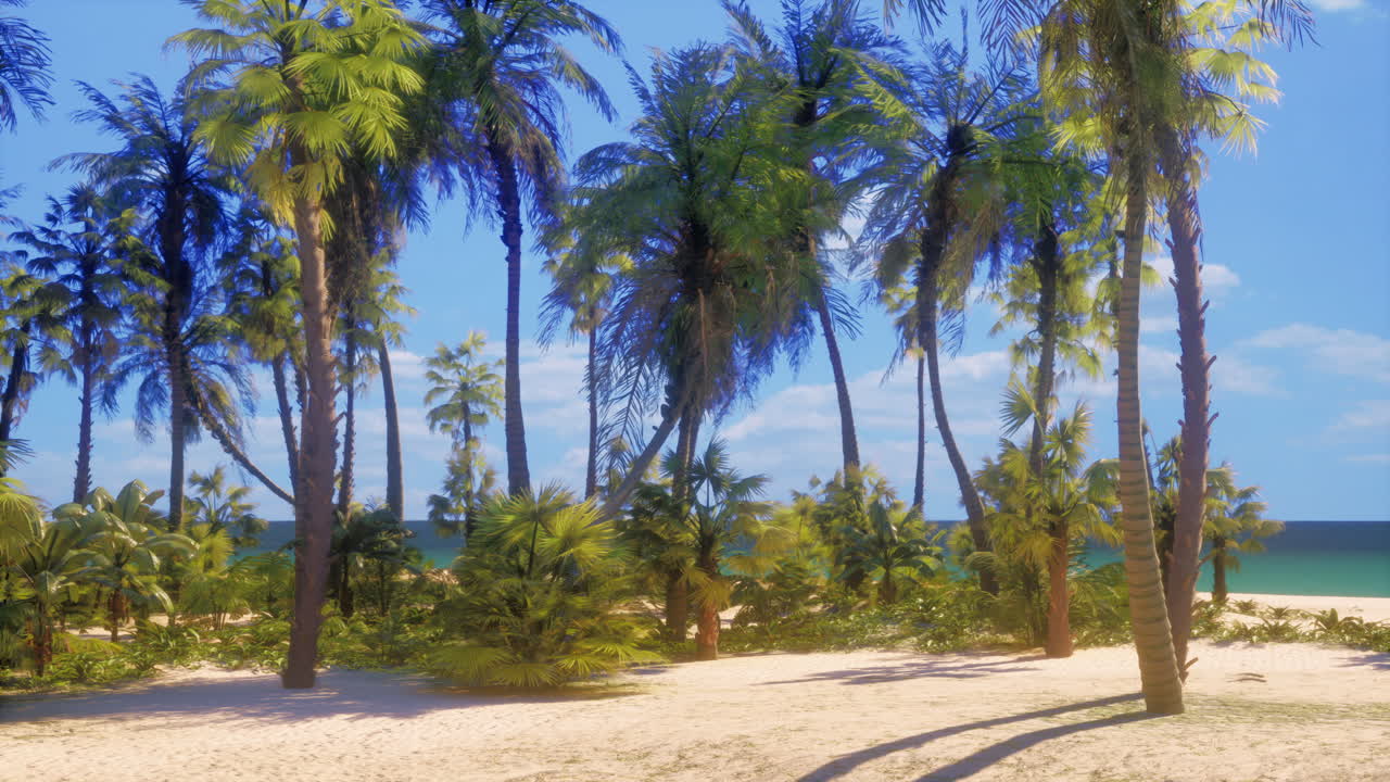종려나무 가 있는 열대 해변 낙원
