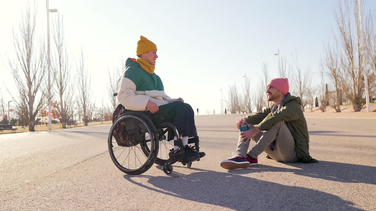 Friends in the Park: A Wheelchair User and a Friend