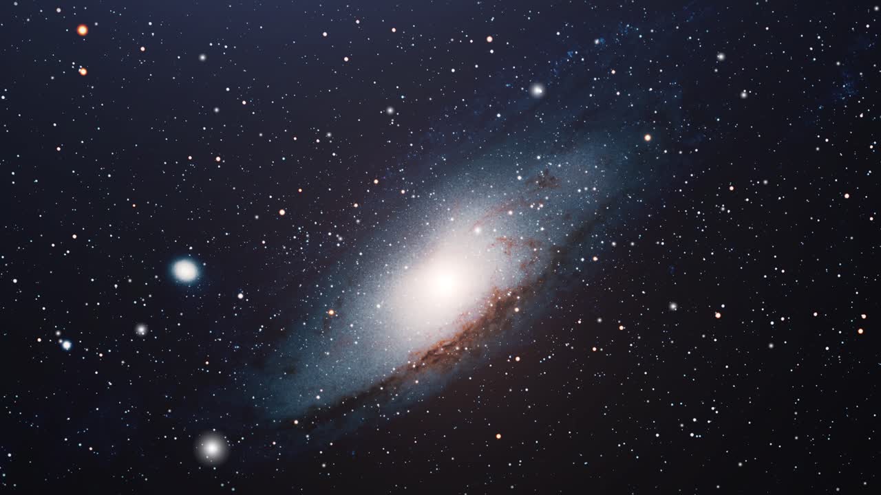 우주의 움직이는 은하로 날아가다